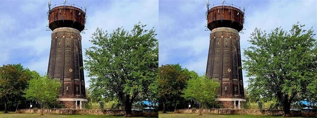 víztorony tégla- és faburkolatú (torre de agua con revestimiento de ladrillo y madera)