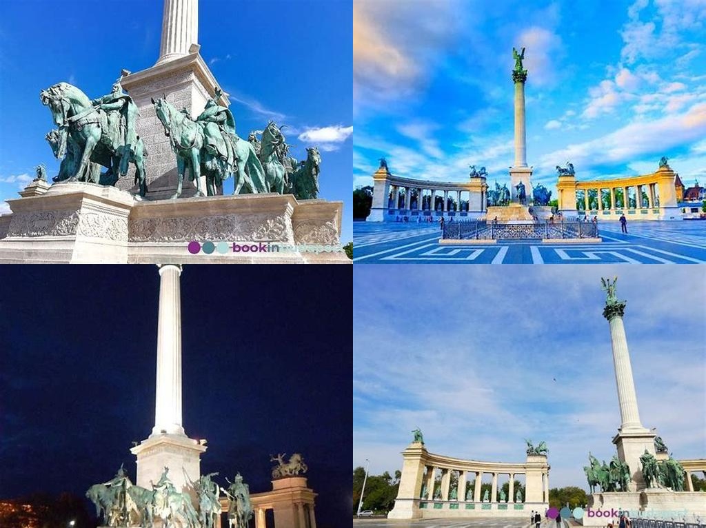 Millenniumi emlékmű, Hősök tere (Monumento del Milenio, Plaza de los Héroes)